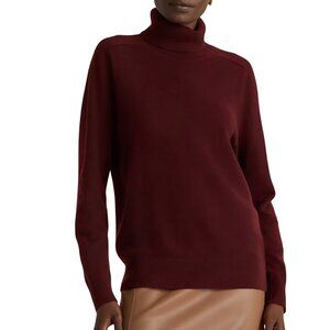 Quince Mongolian Turtleneck Cashmere Sweater Rich Burgundy Size M